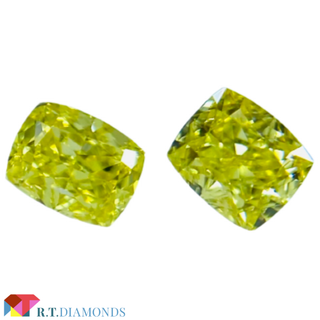 FANCY VIVID YELLOW 0.166ct＆0.180ct/OV-