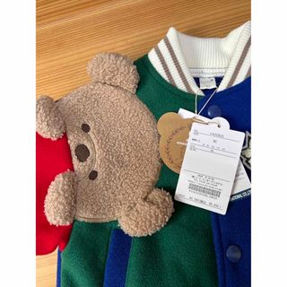 アプレレクール*tinybear*クレパス*モチーフ付きスタジャン*90cm