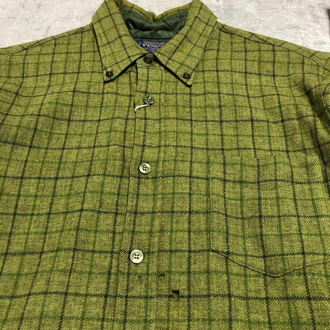 Pendleton ペンドルトン 60s チェックウールシャツ グリーンサイズL