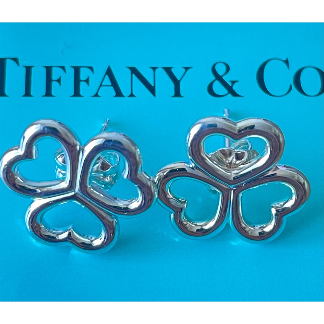 ティファニーTiffany シルバー925 トリプルハートクローバーピアス