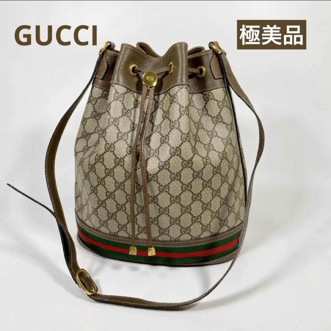 Gucci(グッチ)の【極美品】GUCCI オールドグッチ PVC 巾着ショルダー シェリーライン レディースのバッグ(ショルダーバッグ)の商品写真