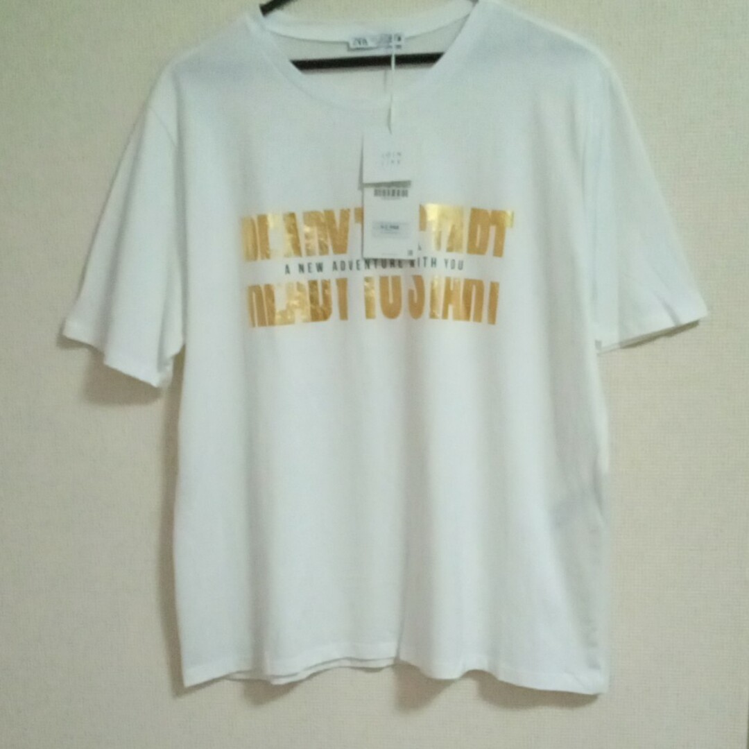 ZARA(ザラ)のZARA 白Tシャツ 新品未使用 レディースのトップス(Tシャツ(半袖/袖なし))の商品写真