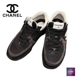 シャネル(CHANEL)のCHANEL シャネル メッシュ スニーカー ココマーク G38301 ブラック(スニーカー)