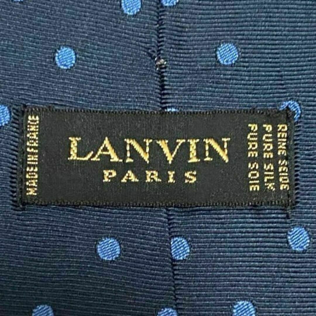 LANVIN(ランバン)の821 ランバン ネクタイ ネイビー ドット柄 シルク フランス製 メンズのファッション小物(ネクタイ)の商品写真