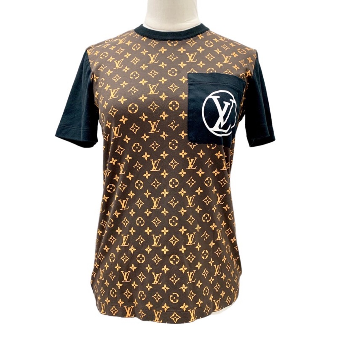 ルイヴィトン LOUIS VUITTON モノグラム トップス ブラック ブラウン ホワイト 黒 コットン Tシャツ ロゴ 半袖型番品番