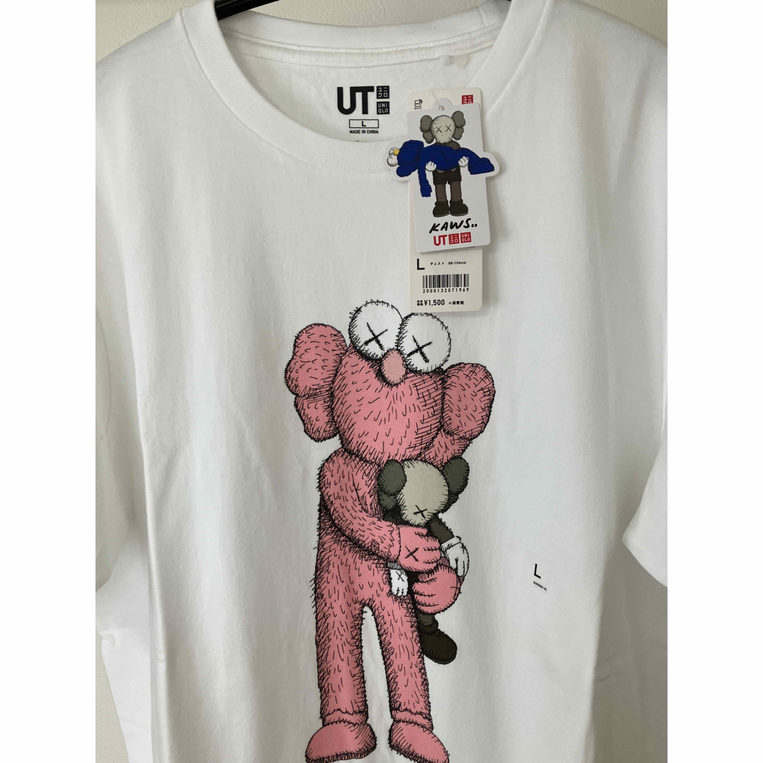 新品未使用タグ付き UNIQLO x KAWS コラボTシャツ L 白 カウズ