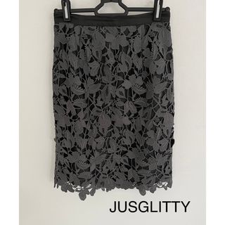 ジャスグリッティー(JUSGLITTY)のJUSGLITTY リーフレーススカート(ひざ丈スカート)