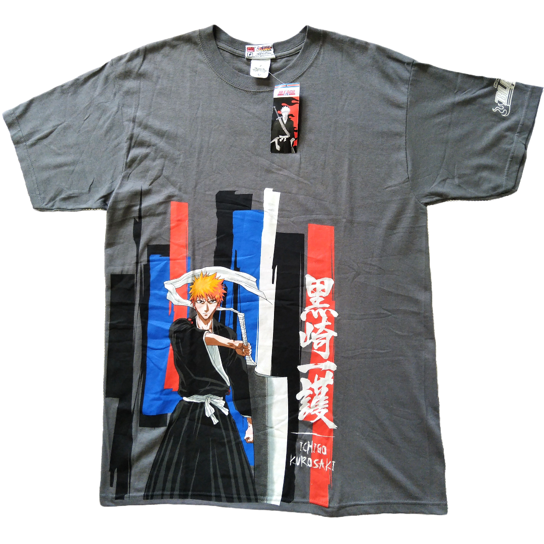 デッドストック　00s　bleach　Tシャツ　L　グレー　アニメTシャツ *