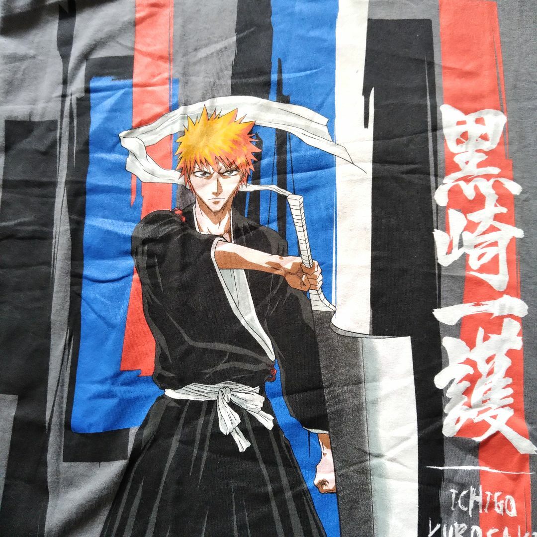 デッドストック　00s　bleach　Tシャツ　L　グレー　アニメTシャツ *