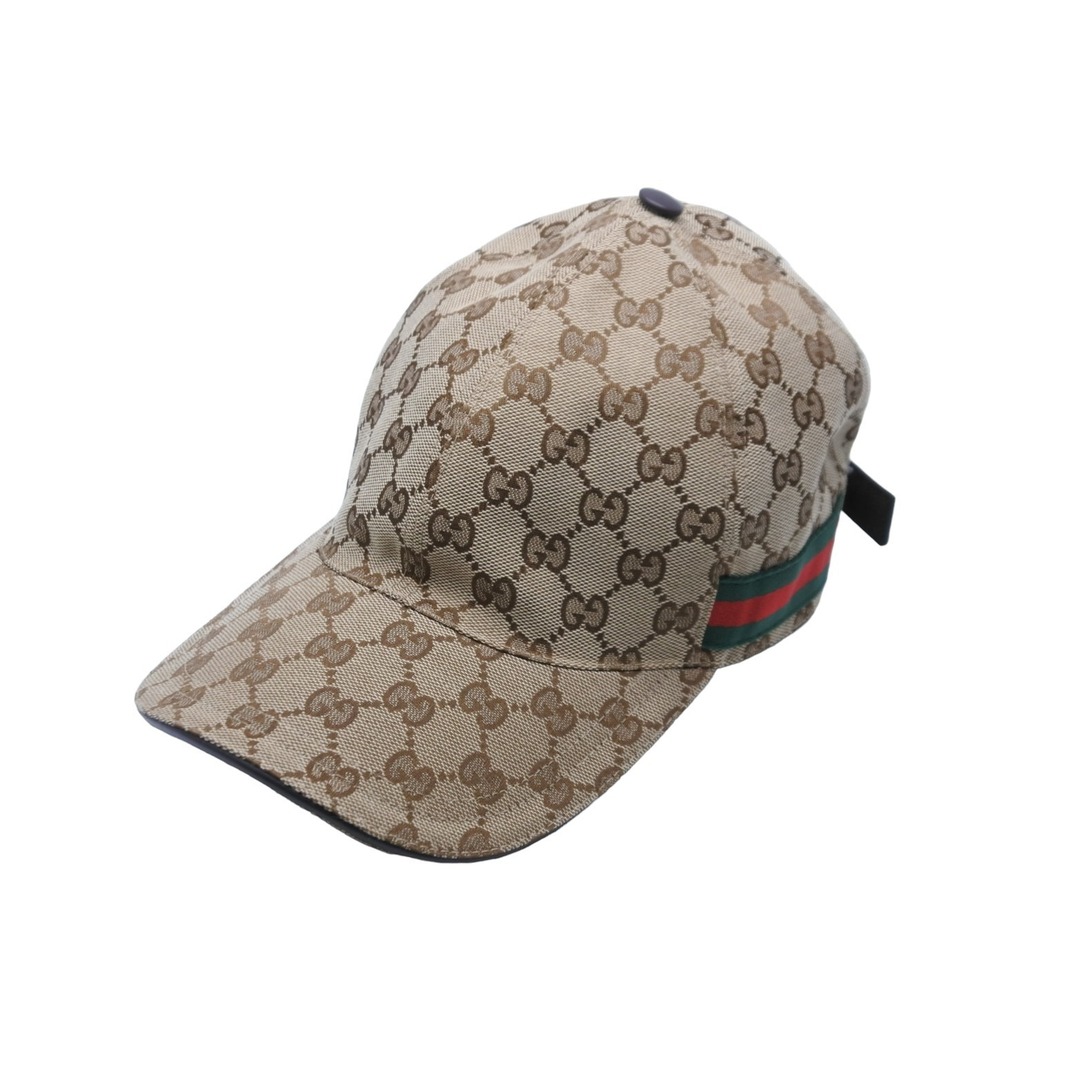 Gucci(グッチ)の極美品 GUCCI グッチ ベースボールキャップ 帽子 GGキャンバス シェリーライン 200035 KQW8G ベージュ サイズL 中古 53856 レディースの帽子(キャップ)の商品写真