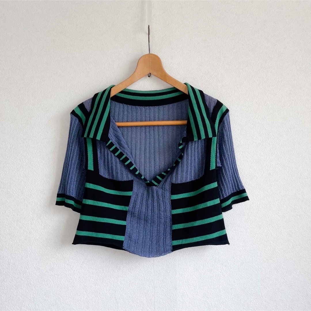 ECKHAUS LATTA ラメ ボーダー トップス ECKHAUS LATTA ラメ ボーダー トップス