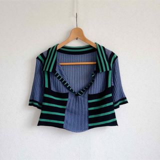 ECKHAUS LATTA ラメ ボーダー トップス(カットソー(半袖/袖なし))