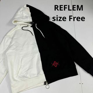 REFLEM - REFLEM レフレム パーカー バイカラー ジップアップ オーバー ...