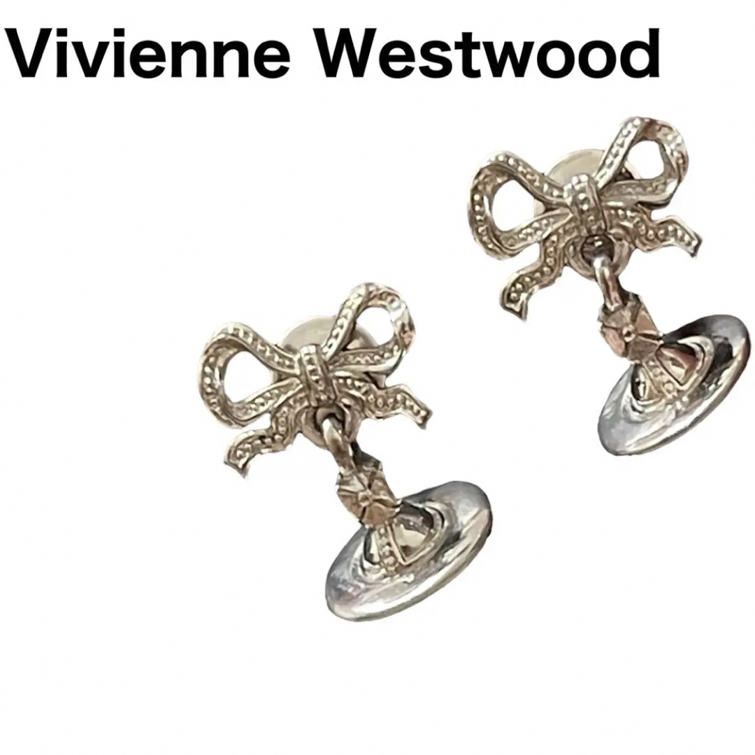 Vivienne Westwood(ヴィヴィアンウエストウッド)のVivienne Westwood ピアス　両耳　オーブ　リボン メンズのアクセサリー(ピアス(両耳用))の商品写真