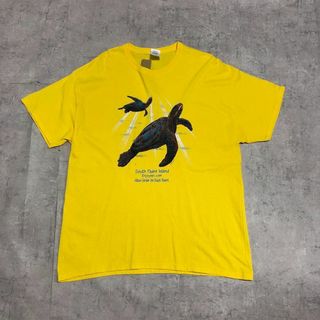 GILDAN ギルダン 90s プリントTシャツ ウミガメ イエロー サイズXL(Tシャツ/カットソー(半袖/袖なし))