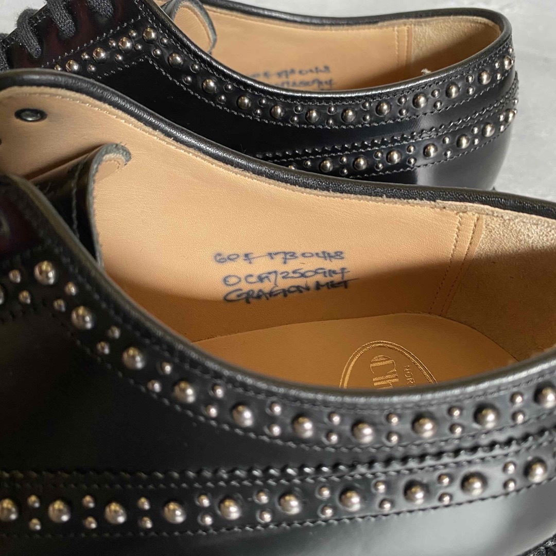 新品 Church's グラフトン スタッズ ダービーブローグシューズ 革靴