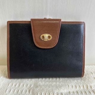 セリーヌ(celine)のセリーヌ　オールドセリーヌ　二つ折り財布　トリオンフ　ブラック×ブラウン(財布)