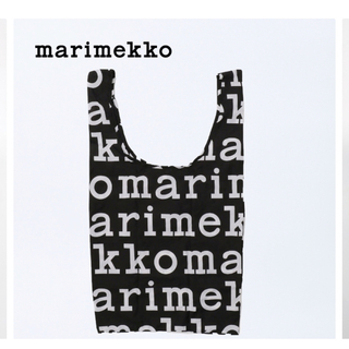 マリメッコ(marimekko)のmarimekko マリメッコ　 エコバッグ　マリロゴ　ブラック　ホワイト(エコバッグ)