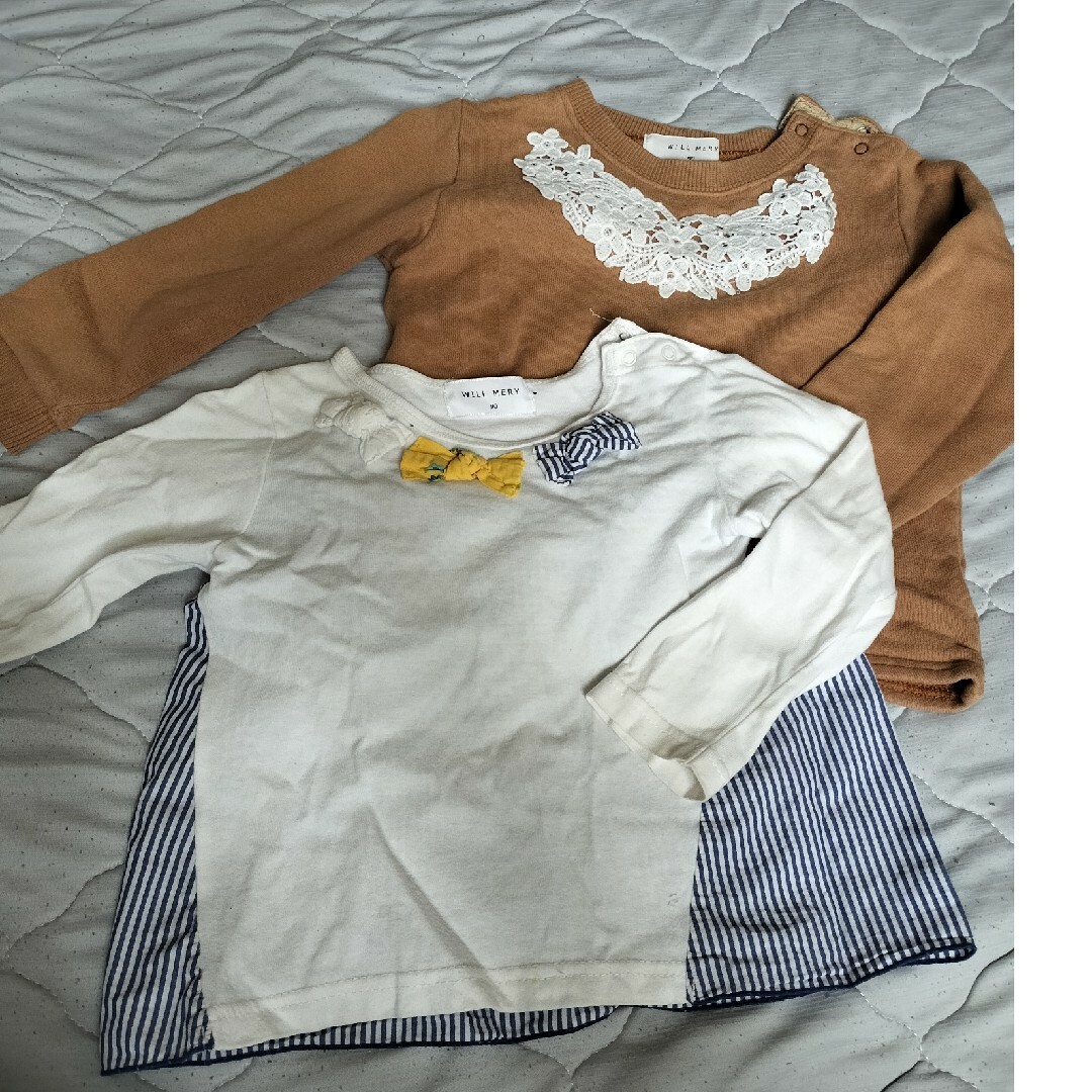 WILL MERY(ウィルメリー)の女の子　トップス　90サイズ　２着セット キッズ/ベビー/マタニティのキッズ服女の子用(90cm~)(Tシャツ/カットソー)の商品写真