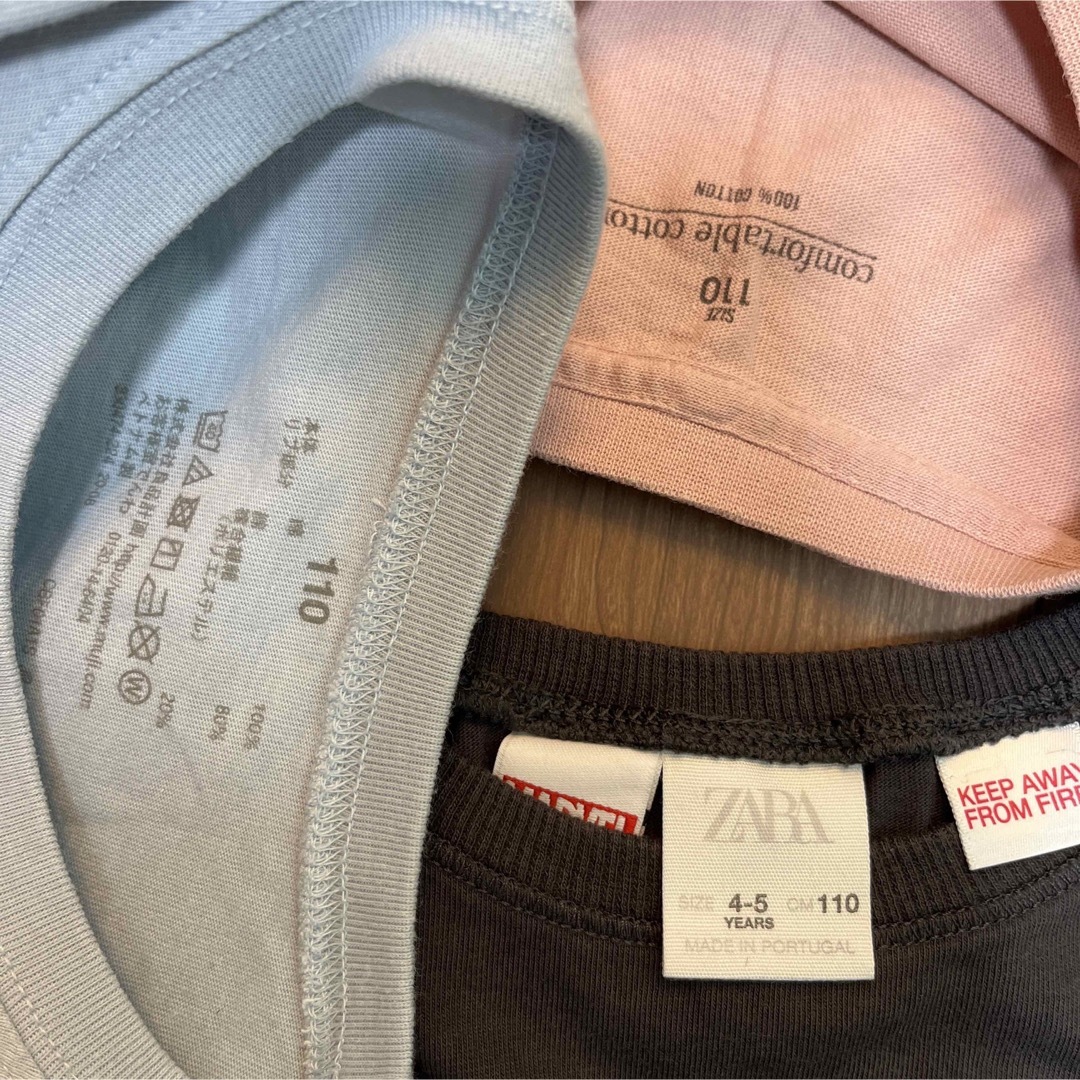 MUJI (無印良品)(ムジルシリョウヒン)のZARA GU MUJI 半袖 110 3点セット キッズ/ベビー/マタニティのキッズ服男の子用(90cm~)(Tシャツ/カットソー)の商品写真