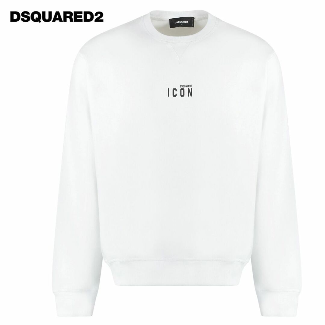 送料無料 DSQUARED2 ディースクエアード S79GU0009 S25516 ホワイト トレーナー スウェット プルオーバー size M