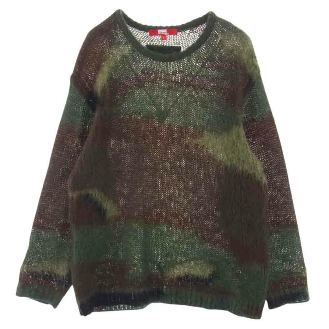 約67cm身幅Supreme シュプリーム ニット 21AW × JUNYA WATANABE COMME des GARCONS MAN Brushed Camo Sweater ジュンヤ ワタナベ コム デ ギャルソン カモ柄 セーター グリーン系 ブラウン系 L