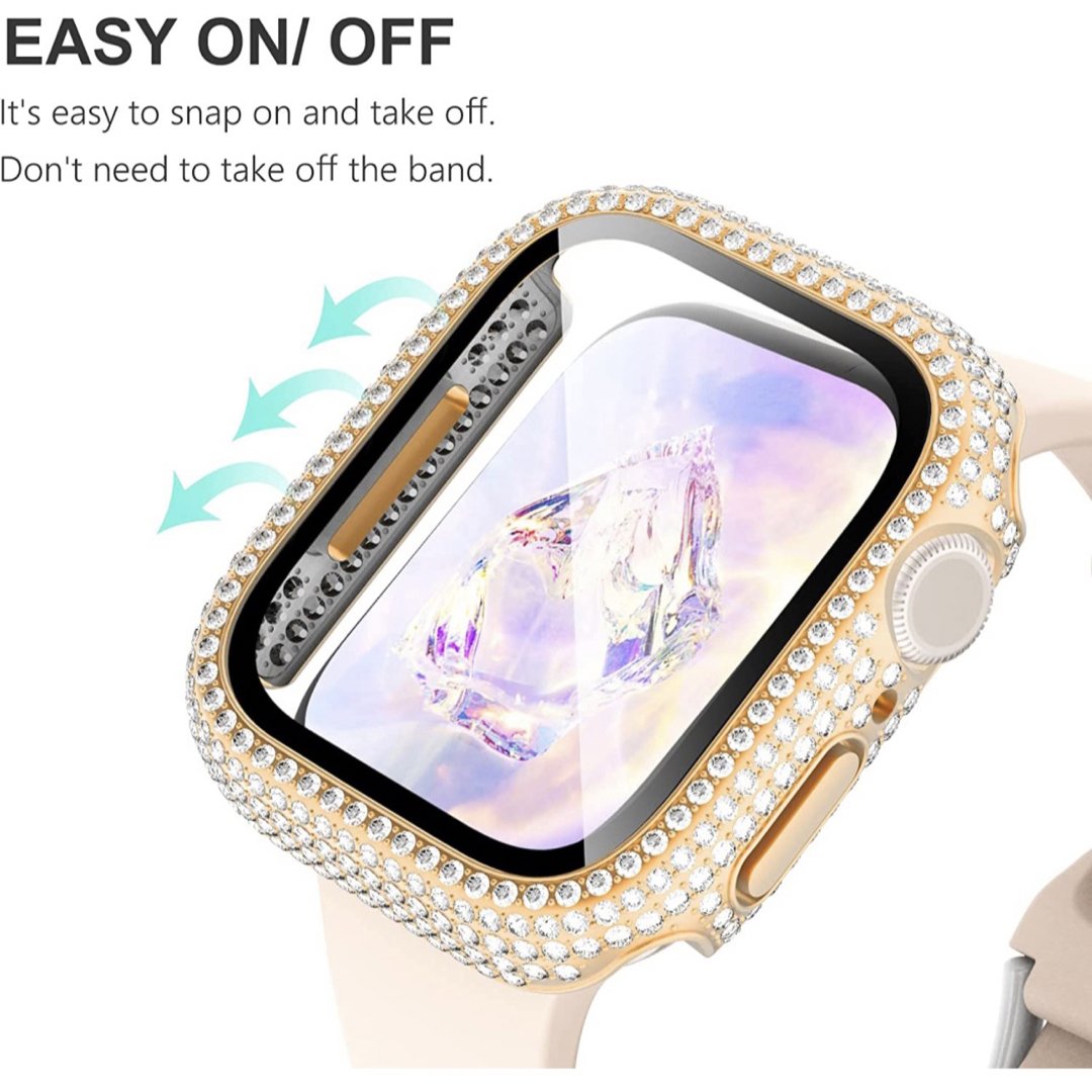 Apple Watch(アップルウォッチ)のApple Watch アップルウォッチ　45 41 カバー キラキラ ケース スマホ/家電/カメラのスマホアクセサリー(モバイルケース/カバー)の商品写真