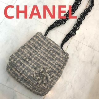 シャネル(CHANEL)の☆レア☆シャネル　ツイード　チェーン　ショルダーバッグ  カメリア　10番台(ショルダーバッグ)