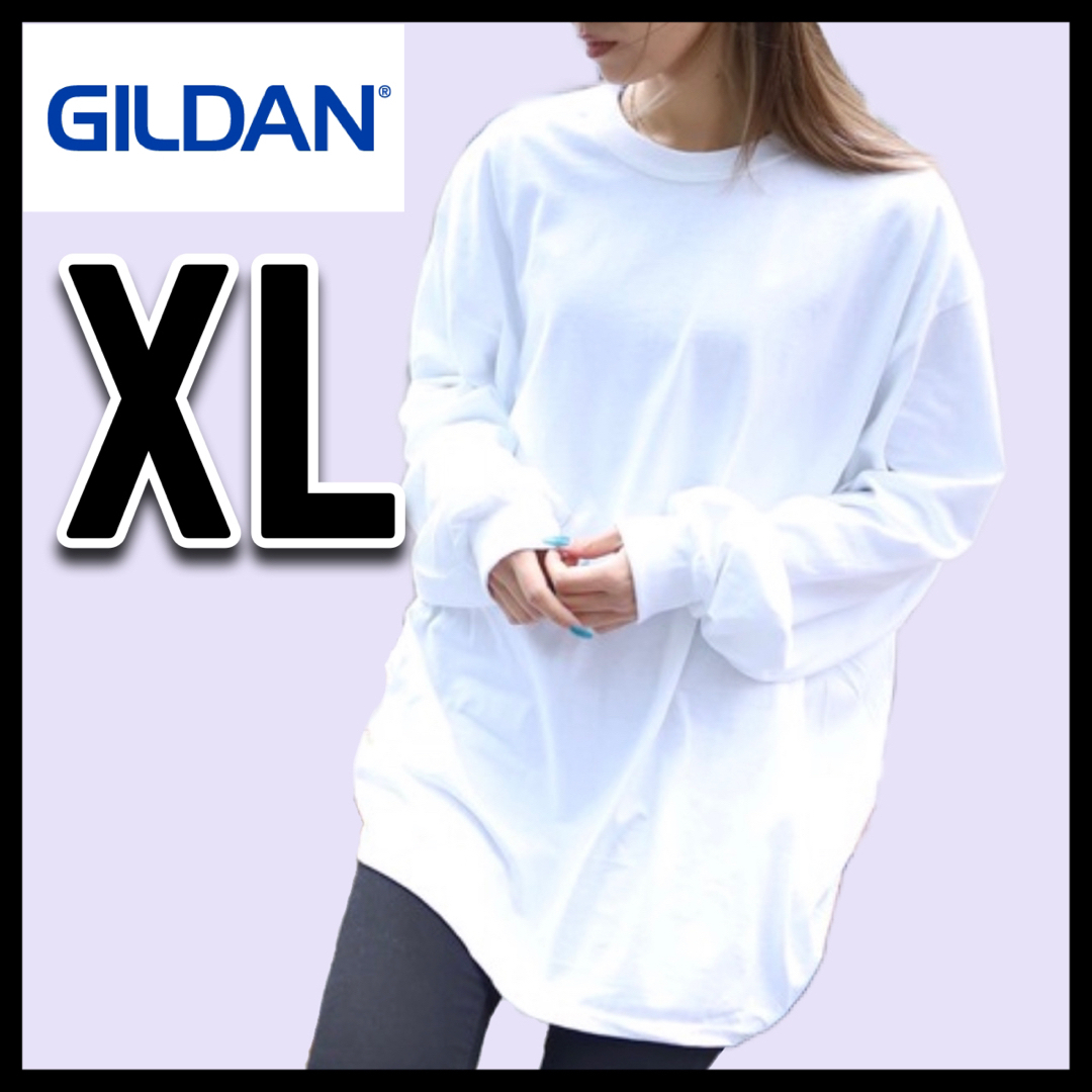 GILDAN(ギルタン)の【新品未使用】 ギルダン 6oz ウルトラコットン 無地 ロンT 白1枚 XL メンズのトップス(Tシャツ/カットソー(七分/長袖))の商品写真