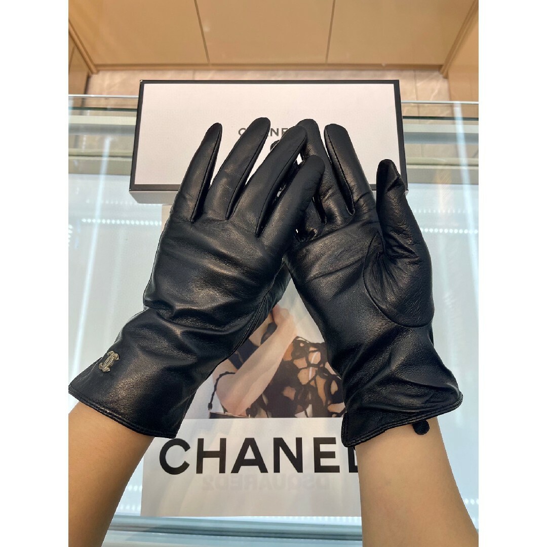 シャネル CHANEL レザー グローブ 新品