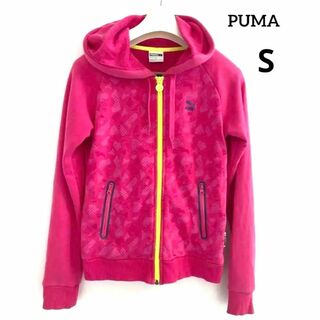 プーマ(PUMA)のPUMA レディース ジップアップパーカー 刺繍ロゴ ピーク イエロー S(パーカー)