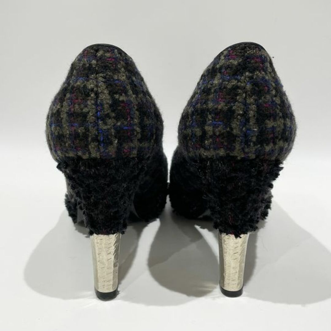 CHANEL - CHANEL ツイード ココマーク ヒール 36 1/2 G27495 パンプス