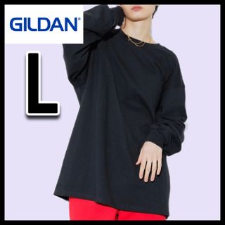 ギルタン(GILDAN)の【新品未使用】 ギルダン 6oz ウルトラコットン 無地 ロンT 黒1枚 L(Tシャツ/カットソー(七分/長袖))