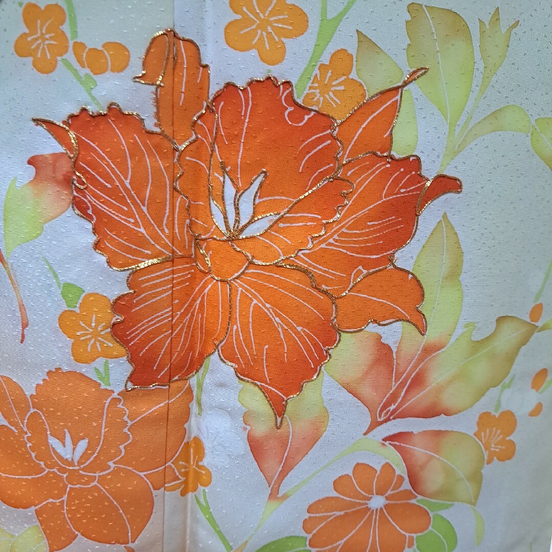 正絹 草花文 金駒刺繍 暈し染め 訪問着5点セットの通販 by みーきー's