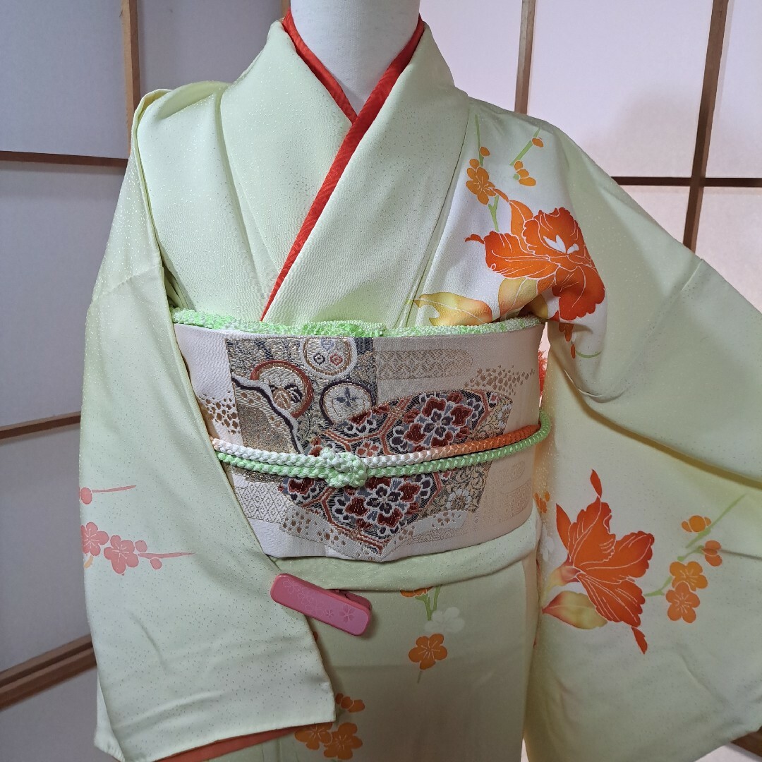 正絹 草花文 金駒刺繍 暈し染め 訪問着5点セットの通販 by みーきー's