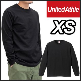 ユナイテッドアスレ(UnitedAthle)の新品 ユナイテッドアスレ 無地 長袖Tシャツ ロンT 黒 ブラック XS(Tシャツ/カットソー(七分/長袖))