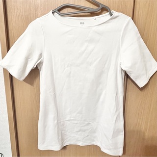ユニクロ(UNIQLO)のUNIQLOストレッチコットンボートネックT(Tシャツ(半袖/袖なし))