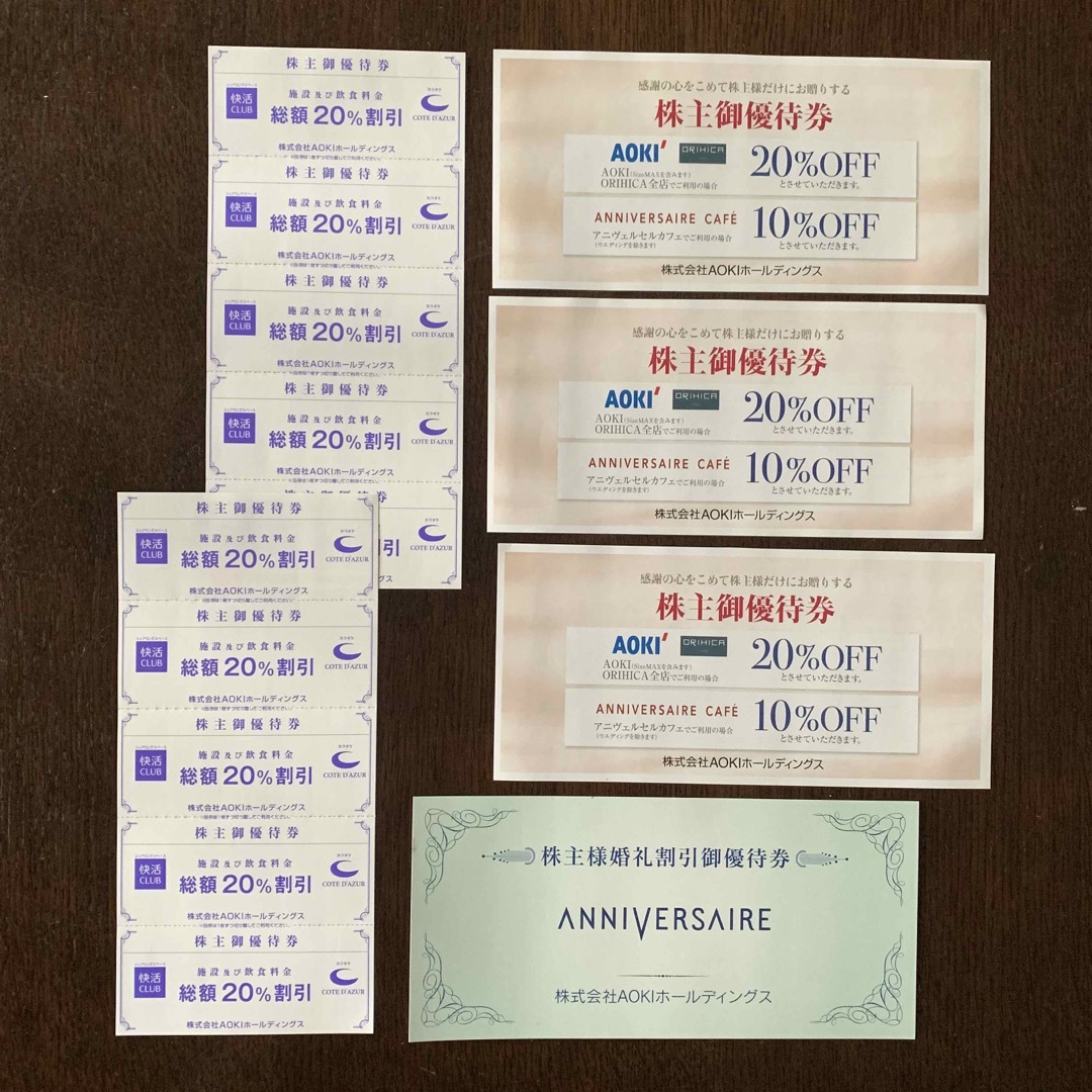 AOKI(アオキ)のAOKIホールディングス 株主優待券 匿名配送 チケットの優待券/割引券(ショッピング)の商品写真