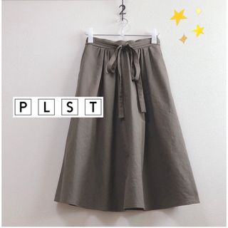 プラステ(PLST)のPLST プラステ コットン リネン ブレンド ウエストリボン スカート(ロングスカート)