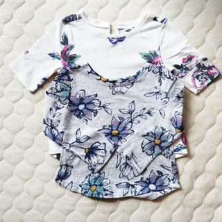 オールドネイビー(Old Navy)のOLDNAVYの花柄トップス 2枚set 80(シャツ/カットソー)