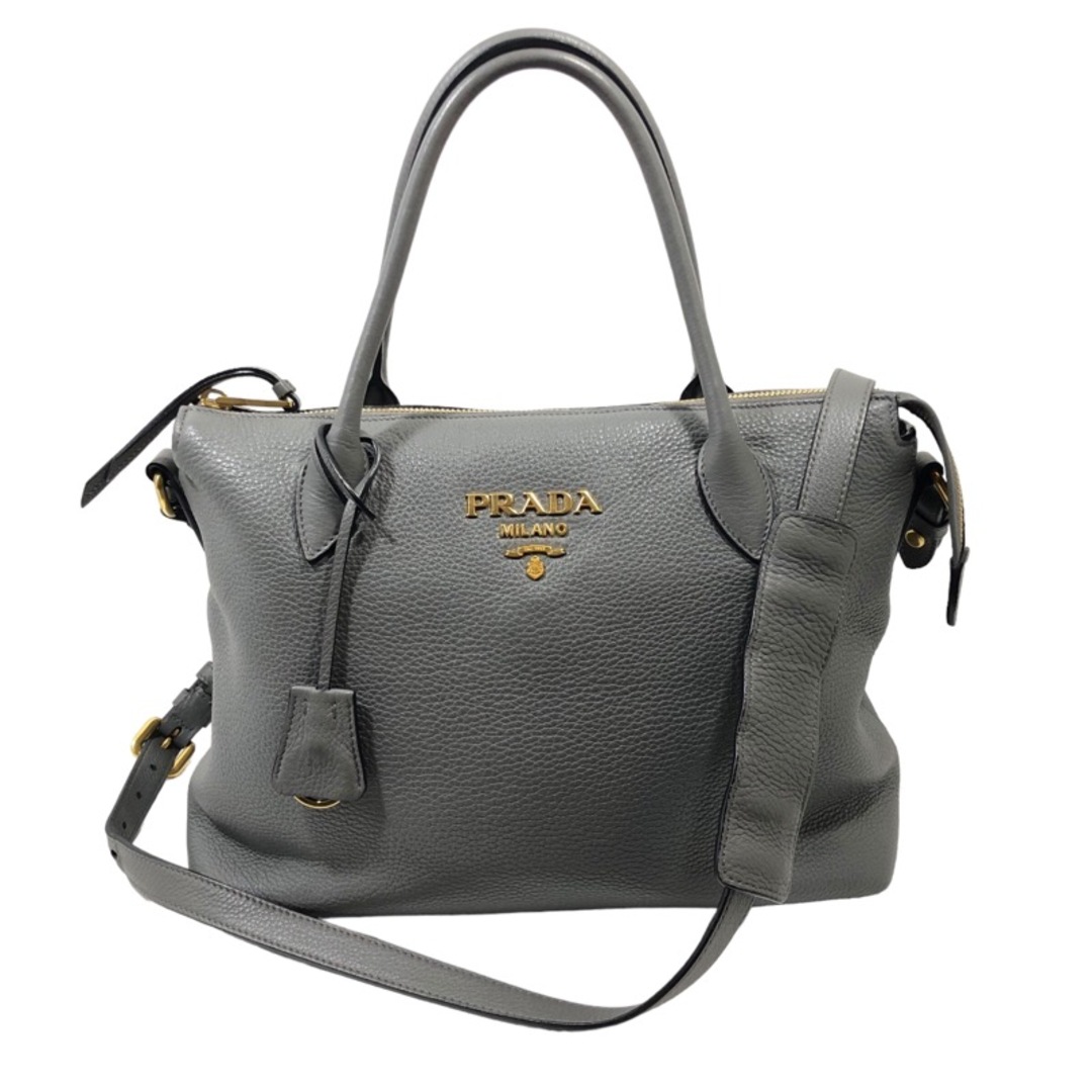 プラダ PRADA 2WAYトートバッグ  1BA157 グレー レザー レディース トートバッグ