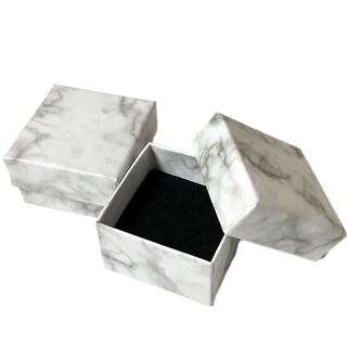 【２個】 ギフトボックス 大理石柄 アクセサリー  正方形 箱 包装 パッケージ(ラッピング/包装)