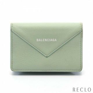 バレンシアガ(Balenciaga)のPAPIER ZA THIN CARD カードケース 名刺入れ レザー ライトグリーン(名刺入れ/定期入れ)