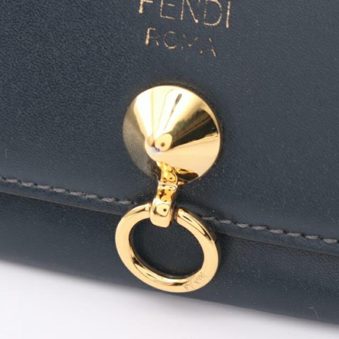 FENDI(フェンディ)のバイザウェイ カードケース 名刺入れ レザー ネイビー ベージュ レディースのファッション小物(名刺入れ/定期入れ)の商品写真