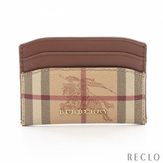 バーバリー(BURBERRY)のノバチェック カードケース PVC レザー ベージュ ブラウン マルチカラー ロゴ(名刺入れ/定期入れ)