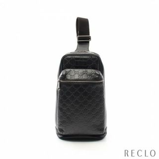 グッチ(Gucci)のグッチシマ ボディバッグ レザー ブラック(ボディーバッグ)