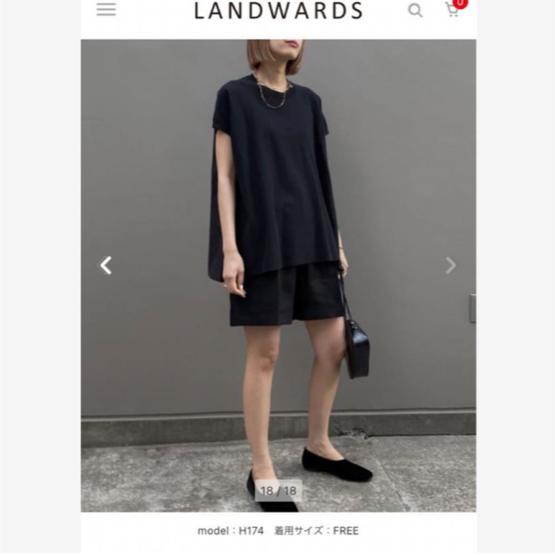 LANDWARDS(ランドワーズ)のランドワーズ　黒　ショートパンツ　ロンハーマン　アダムエロペ  エストネーション レディースのパンツ(ショートパンツ)の商品写真