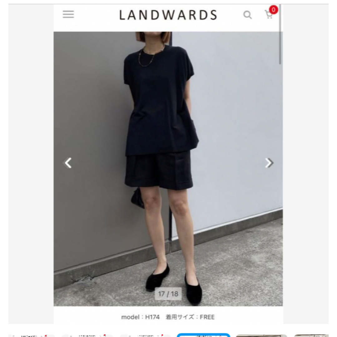 LANDWARDS(ランドワーズ)のランドワーズ　黒　ショートパンツ　ロンハーマン　アダムエロペ  エストネーション レディースのパンツ(ショートパンツ)の商品写真