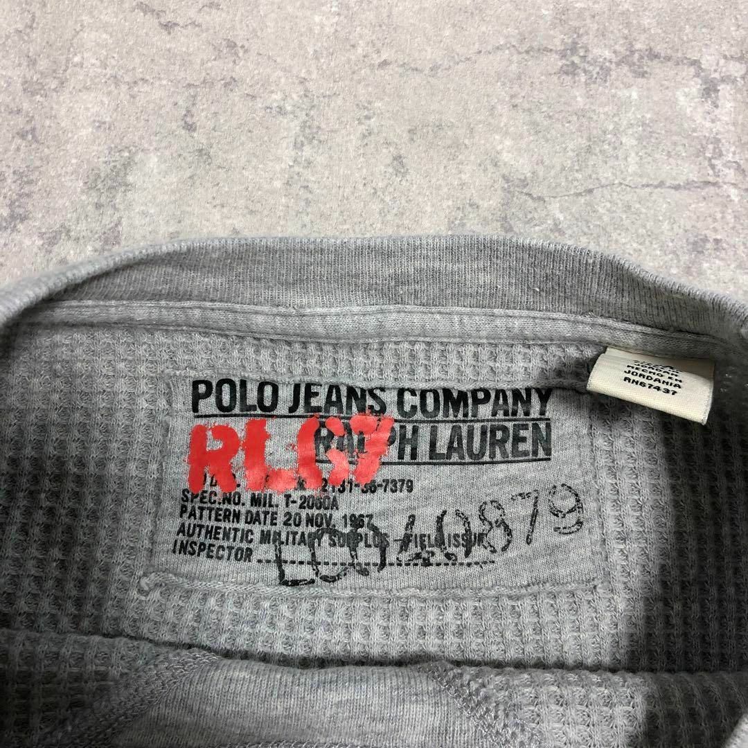 POLO RALPH LAUREN(ポロラルフローレン)のラルフローレン ポロジーンズ サーマルロンＴ グレー サイズL ミリタリー メンズのトップス(Tシャツ/カットソー(七分/長袖))の商品写真