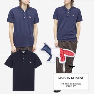 メゾンキツネ(MAISON KITSUNE')のMAISON KITSUNEメゾンキツネ 鹿の子 トリコロールFOX ポロシャツ(ポロシャツ)